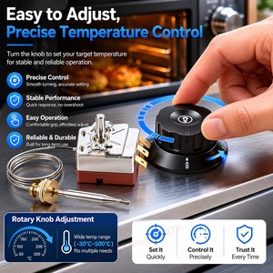 <span class=keywords><strong>Thermostat</strong></span> capillaire mécanique 50-250°C, interrupteur de température pour chauffe-eau électrique, chaudière, machine à café commerciale - Product Image 1