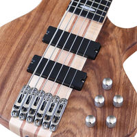 HUASHENG 43 Inch 6 String Bass Guitar Professional Show Musical Instrument 24 Fret Maple Neck Natural Color Electric Bass