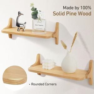 Wooden <b>Wall</b> <b>Shelf</b> Rectangle Multipurpose Durable Storage Living Room <b>Wall</b> <b>Mounted</b> Type - Product Image 3