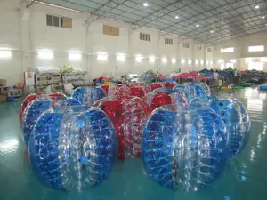Hot Selling Adult TPU / PVC Body Zorb Bumper Ball Suit Inflatable Bubble Football Soccer Ball With Colored Dots