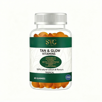 Gummies OEM au bêta-carotène, à la lutéine et au zinc pour le bronzage, favorisant l'éclat de la peau et la synthèse de la mélanine, saveur tropicale naturelle, en vrac, personnalisables