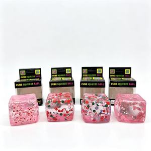 Christmas-themed Squishy Stress-Relief Toy Cube Ice-<b>Block</b> Malt-Sugar-Shaped Water Cube Design Thermoplastic <b>Rubber</b> Material - Product Image 4