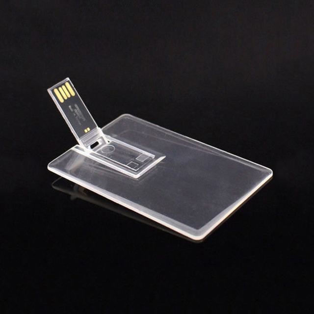 USB 2.0 Flash Drive 8GB 16GB Transparent Credit Card Full Color Printed Custom Memory Stick for Gift Pen Drive
