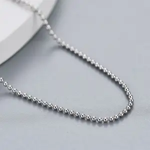 Jewelry Link Chains 925 Custom Hiphop 1.5mm Widths Cuban Cross Ball Bead Snake Bone Box Chain Necklace S925 Sterling Silver