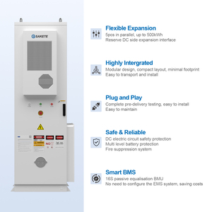 Sakete hộ gia đình năng lượng lưu trữ ESS lỏng 125kw 100kwh 150kwh 200kwh công nghiệp thương mại năng lượng mặt trời điện pin - Product Image 2