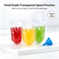 Pochette souple personnalisée en PE avec bec verseur et capuchon supérieur, refermable, pour l'emballage de liquides, sauces et détergents