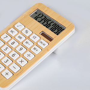 Calculatrice portative en bambou à 12 chiffres, écran large et calculatrice en bois pour étudiants, bureau, finance et apprentissage - Product Image 3