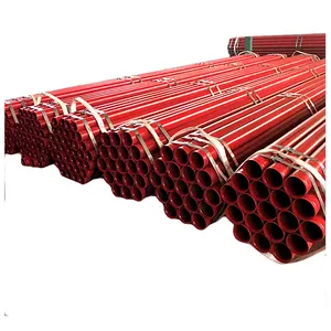 Tianjin UL company ral 3000 red color round tubular steel fire fighting steel pipes sprinkler used