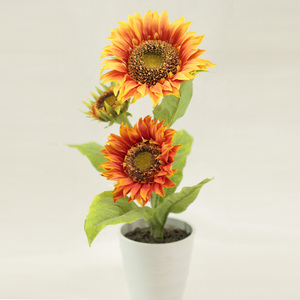 Pot de tournesols artificiels pour l'intérieur et l'extérieur, tournesols artificiels pour la décoration de la maison, du bureau et de la table - Product Image 1