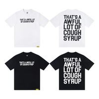 T-shirt imprimé tendance hip-hop en pur coton, col rond, manches courtes, coupe ample, respirant, antibactérien et durable