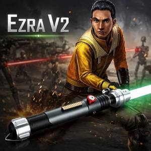 Sabre laser Nexussabers <span class=keywords><strong>Jedi</strong></span> Ezra V2 avec poignée métallique robuste pour duels, sabre laser <span class=keywords><strong>Star</strong></span> <span class=keywords><strong>Wars</strong></span> à mouvement fluide avec 16/34 effets sonores - Product Image 1