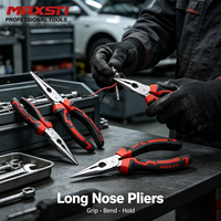MAXSTI Vente en gros de pinces à bec long de 6 pouces avec logo personnalisé, pinces à bec fin en acier à haute teneur en carbone, outils à main multifonctionnels