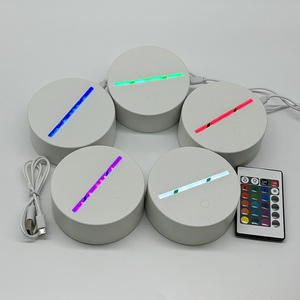 3D dẫn ánh sáng ban đêm cơ sở 3D ảo ảnh điều khiển từ xa cơ sở trắng - Product Image 6