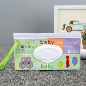 Easy Carry Eco-Friendly EVA One Press Open Zip Baby <b>Wipes</b> Container Refillable Reusable Wet Tissue Pouch Custom Logo Convenient - Product Image 2