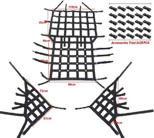 Red de retención de carga para Jeep Wrangler <span class=keywords><strong>JK</strong></span>, redes de nailon de 4 puertas, 2007-2018 - Product Image 2