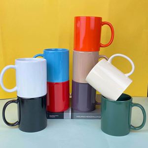 Tasses à café en céramique de 11 oz pour sublimation, vierges, blanches, revêtues, personnalisables, avec paille minimaliste, pour la rentrée scolaire (vente en gros) - Product Image 1