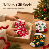 Chaussettes de Noël à motif de sapin de Noël et de flocon de neige, bord côtelé, antibactériennes, usage quotidien, cadeau d'hiver