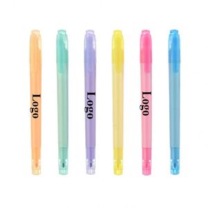 Custom Logo Printed Double Sided Highlighter <b>Marker</b> Pens <b>Permanent</b> Waterproof Plastic Household Use - Product Image 1