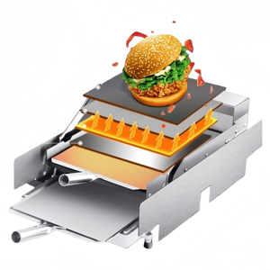 Commercial Double-Layer Stainless Steel Burger Maker & <b>Toaster</b> - Wholesale KFC-Specific Hamburger Baking Oven - Product Image 3