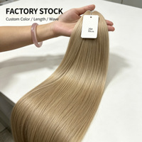 Extensions de cheveux humains russes ondulés, double trame machine, super double drawn, vrais mèches vierges Remy, tissage naturel, vente en gros en vrac