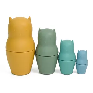 Matryoshka Giáo Dục Nga Làm Tổ Búp Bê Trẻ Em Quà Tặng Câu Đố Silicone Không Độc Hại Đồ Chơi Máy Tính Để Bàn Trang Trí