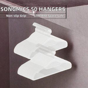 Cintres <span class=keywords><strong>SONGMICS</strong></span>, lot de 50, robustes, en plastique ABS antidérapant, gain de place, 0,5 cm de largeur, 42 cm de longueur, pivotants à 360° - Product Image 2
