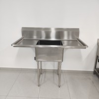 Commerciële RVS 304 201 zilveren moderne enkele spoelbak van staal voor cateringkeukens