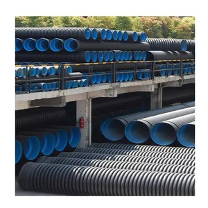 Double wall HDPE corrugated PE drainage pipe For Construction Industry new goods in stock