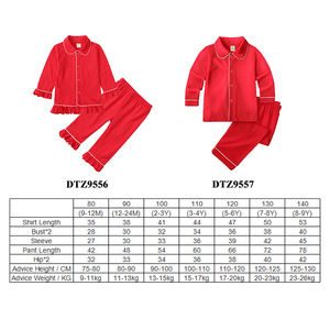 Conjunto <span class=keywords><strong>de</strong></span> Pijamas <span class=keywords><strong>de</strong></span> Algodón Rojo para Niños al por Mayor, Conjunto <span class=keywords><strong>de</strong></span> 2 Piezas con Volantes, Ropa para Niñas, Pijama con Volantes, Conjunto <span class=keywords><strong>de</strong></span> Pijamas Navideños para Niños - Product Image 3