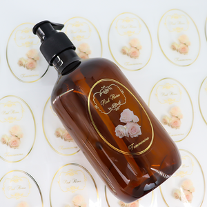 Wholesale Custom OEM Glossy Transparent Vinyl <b>Clear</b> Label Roll Waterproof Gold Foil Hot Stamping Sticker for Bottle - Product Image 3