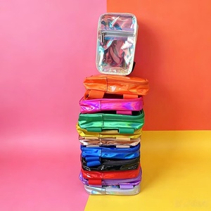 Holographic PU Thigh Bag Unisex Waterproof Zipper Closure Multi Color <b>Box</b> Shape Daily Use Phone Bag - Product Image 3