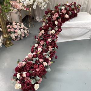 ผ้าปูโต๊ะดอกไม้สีชมพูเบอร์กั<span class=keywords><strong>น</strong></span>ดี คุณภาพสูง ขนาด 1.8 เมตร สำหรับตกแต่งงา<span class=keywords><strong>น</strong></span>แต่งงา<span class=keywords><strong>น</strong></span>และจัดดอกไม้ - Product Image 2