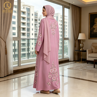 dames mode intérieur ouvert 2 pièces ensemble à manches longues dubaï turquie Ramadan abaya musulman longue robe pour les femmes