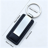 Porte-clés en cuir personnalisé avec logo laser, rectangulaire, en métal, pour homme, avec boucle en cuir PU, cadeau pour voiture, Guangdong 2026