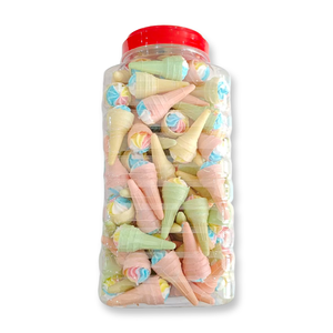 Dulces al por mayor personalizables OEM/ODM: <span class=keywords><strong>Mini</strong></span> conos crujientes de malvavisco en forma de helado, multicolor, envasados, con sabor a frutas. - Product Image 4