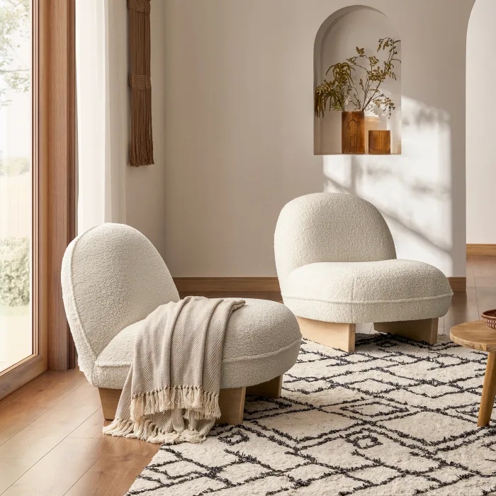 Nordic Living Room Chair Wool Fabric Luxury Single Seater Sofa Accent Lounge Chairs Lazy Armchair