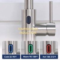 Robinet de cuisine sans contact Mitigeur Pulvérisateur Capteur Robinet de cuisine pour évier de cuisine