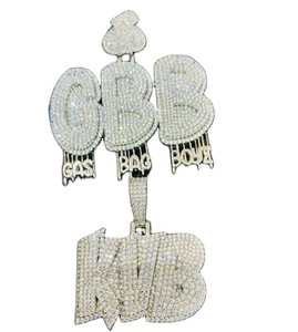 <b>Custom</b> Moissanite Silver Hip Hop Pendant Logo <b>Necklace</b> VVS Diamond Mossanite Letter Moissanite <b>Name</b> Pendant With Iced Out Chain - Product Image 6