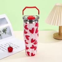 Nouvelle tasse isotherme portable en acier inoxydable de 30 oz grande capacité avec paille pour voiture, idéale pour l'extérieur, cadeau parfait