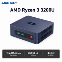 Beelink SER3 AMD Ryzen 3 3200U Mini PC Komputer Faktor Bentuk Kecil Dual HDMI Layar 4K RAM DDR4 SSD M.2 USB 3.2 WiFi OEM ODM