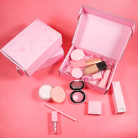 Coffret Cadeau Maquillage Personnalisé avec Logo DIY, Miroir, Palette, Pinceaux, Rouge à Lèvres, Poudre, Cosmétiques Véganes, OEM pour la Vente en Gros