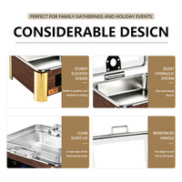 Chauffe-Plat Électrique YT pour Buffet, Double Chauffage Humide et Sec, Contrôle Numérique Intelligent, en Acier Inoxydable 304 de Qualité Alimentaire