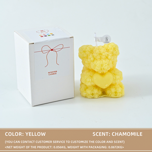 Nến thơm hình gấu hoa hồng làm từ sáp đậu nành, hương liệu thảo mộc/thực vật, thủ công, trang trí hình thú, dùng trang trí nhà cửa, đa năng. - Product Image 6