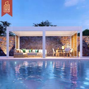 Işıklar doğa ahşap çerçeve açık bahçe veranda Pergola ile toz kaplanmış Metal Awning tente - Product Image 1