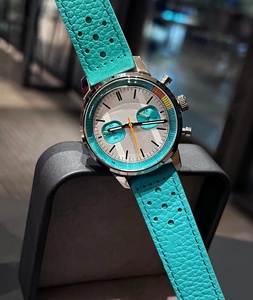 Reloj de cuarzo para hombres de negocios, <span class=keywords><strong>cronómetro</strong></span> deportivo multifunción, reloj de pulsera con números geométricos, reloj de cuero genuino negro para hombre, resistente al agua - Product Image 2