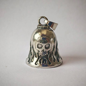 Pendentif cloche de protection vintage en alliage de zinc avec motif flamme, porte-clés de forme ronde - Product Image 2