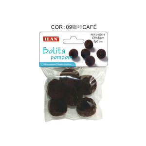 Pompon Ilan Bolita 3,0 cm couleur café, fournitures d'artisanat - Product Image 2