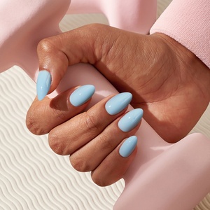 BTArtbox Faux Ongles à Presser en Gel Souple X Bleu, Forme Amande Courte, Couleur Unie, Faits Main, Vente en Gros pour l'Été, 32 Pièces - Product Image 2