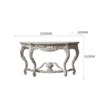 Table console et miroir en bois doré ancien de luxe Foshan pour salon ou entrée de couloir étroit dans la maison ou la villa