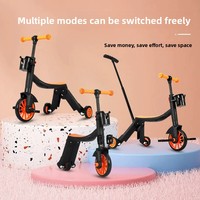 Tricycle d'équilibre multifonctionnel 8-en-1 pour enfants, nouveau scooter évolutif pour bébé avec musique, lumières et poignée de poussée